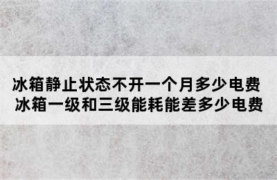 冰箱静止状态不开一个月多少电费 冰箱一级和三级能耗能差多少电费